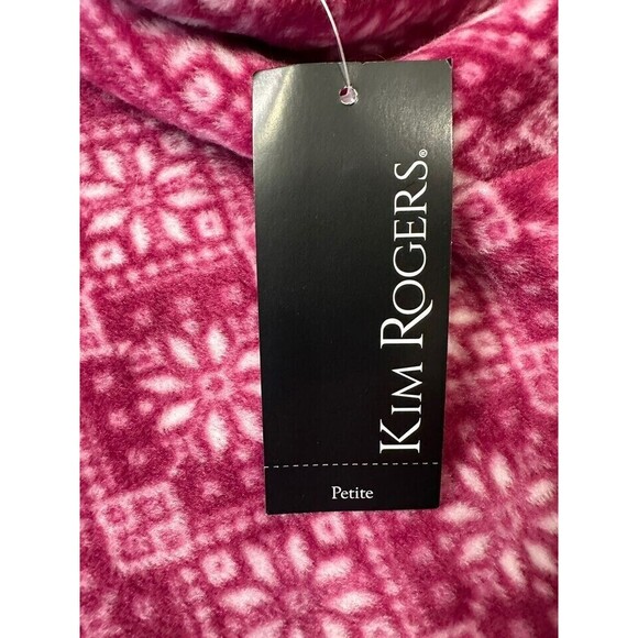 Kim Rogers Women’s Large Petite Sweatshirt‎ Pink Cowl Neck Lightweight NWT - Picture 4 of 6